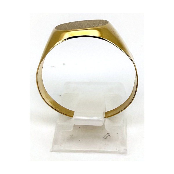 Anillo anillo sello ovalado de oro 18k talla 26
